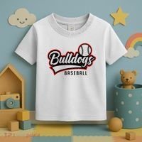 Baseball Sport Bulldog Baseball Toddler T-Shirt thumb 3