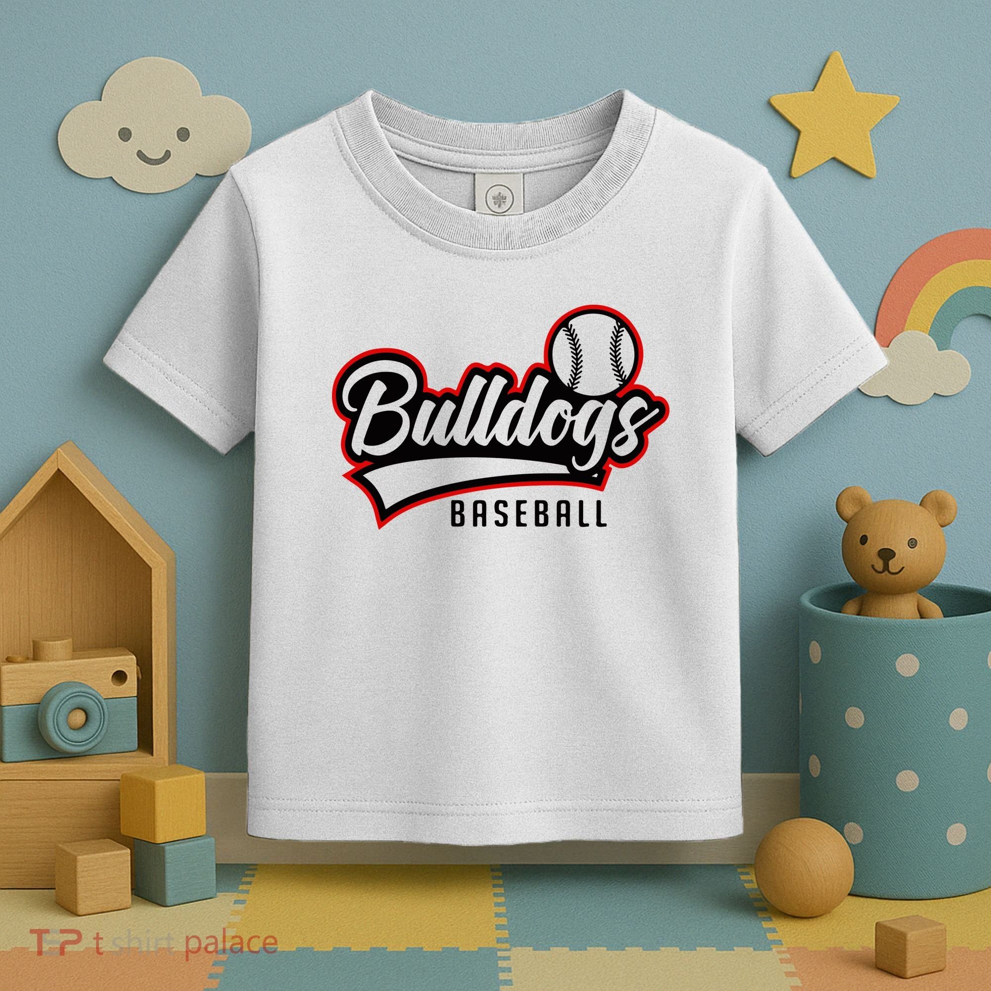 Baseball Sport Bulldog Baseball Toddler T-Shirt