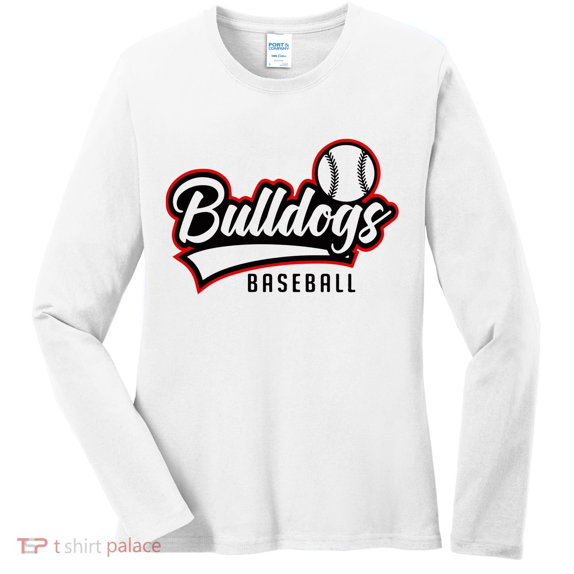 Baseball Sport Bulldog Baseball Women's Long Sleeve Shirt