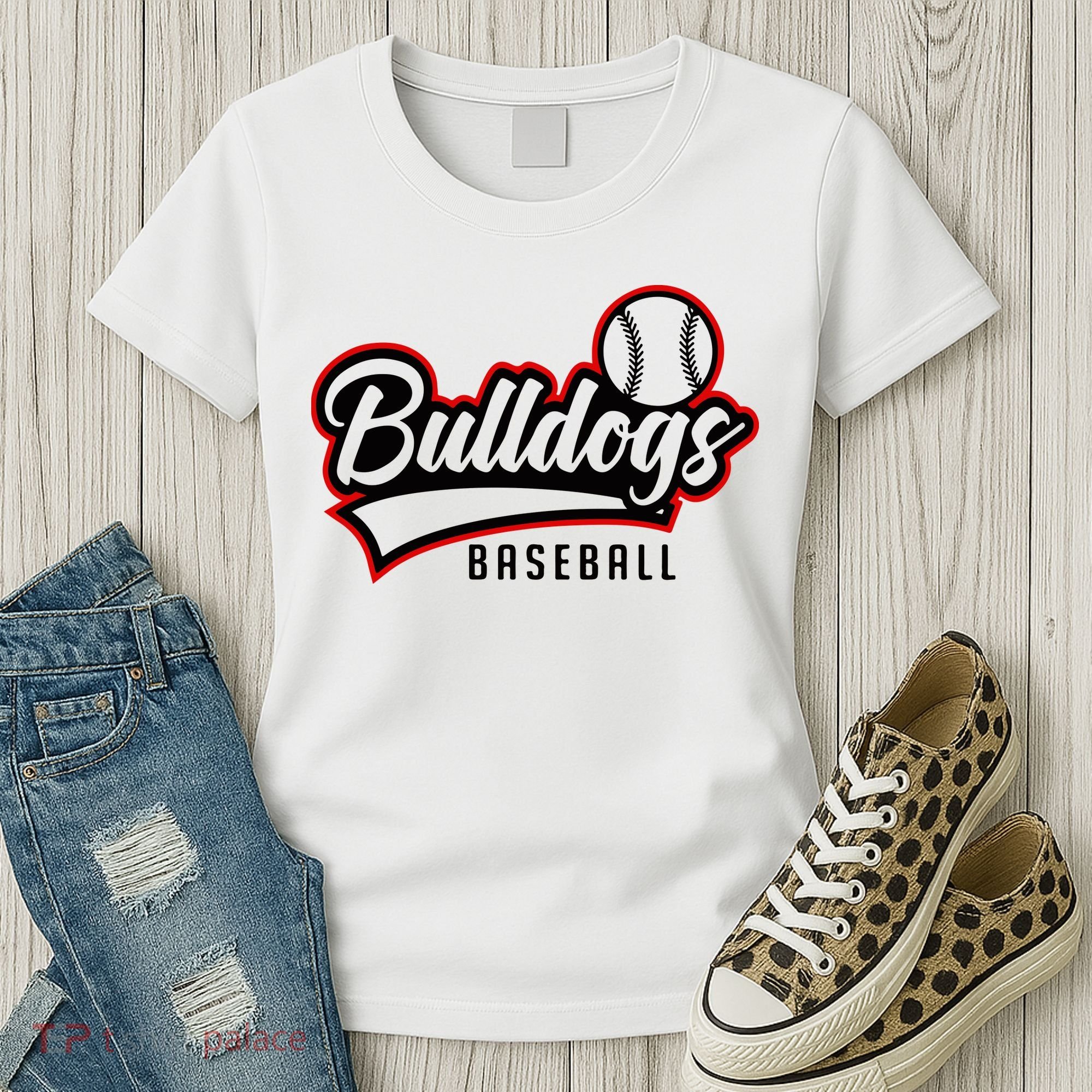 Baseball Sport Bulldog Baseball Women's T-Shirt
