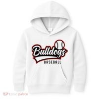 Baseball Sport Bulldog Baseball Kids Hoodie thumb 0