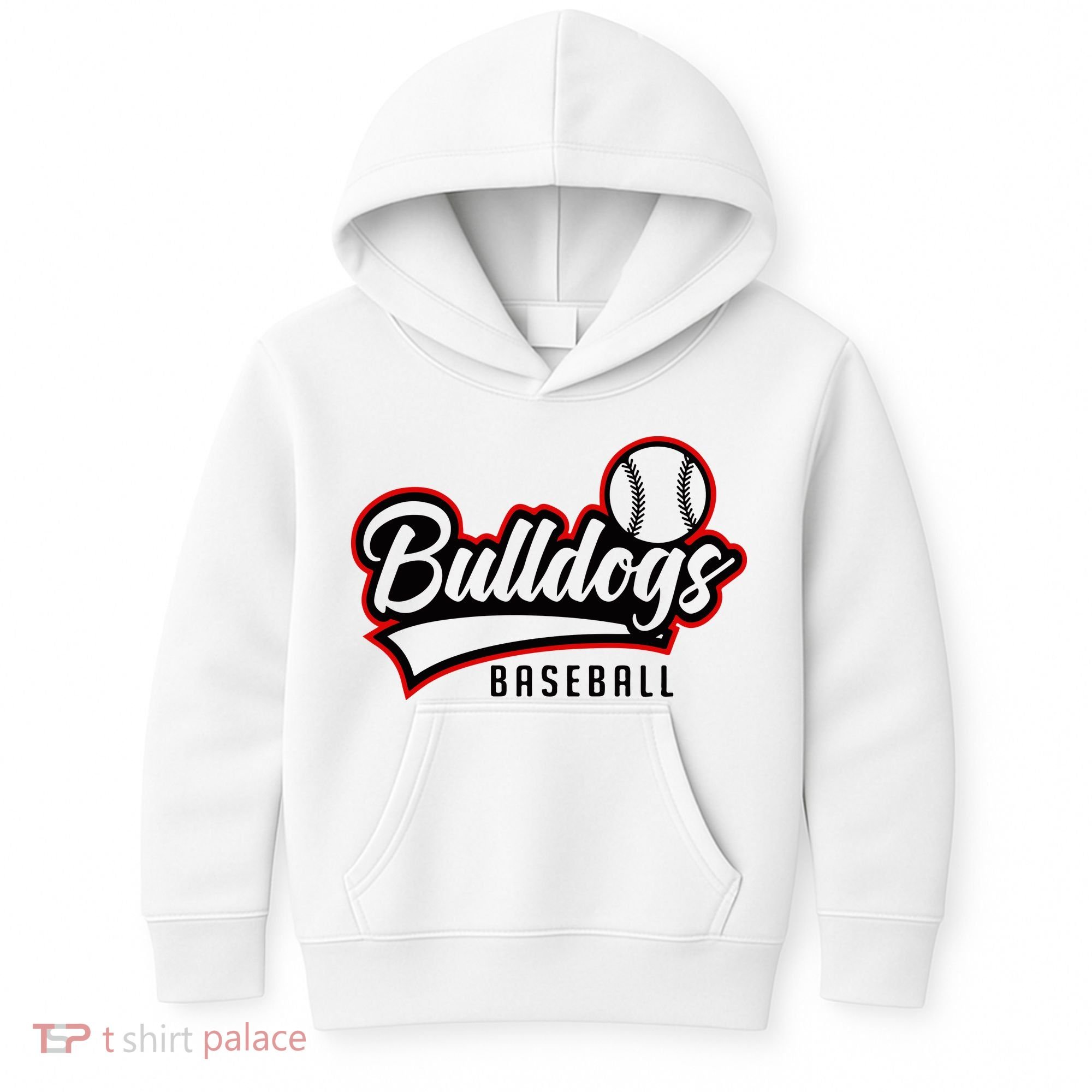 Baseball Sport Bulldog Baseball Kids Hoodie