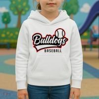 Baseball Sport Bulldog Baseball Kids Hoodie thumb 3