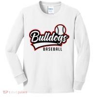 Baseball Sport Bulldog Baseball Kids Long Sleeve Shirt thumb 0