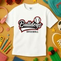 Baseball Sport Bulldog Baseball Kids T-Shirt thumb 3
