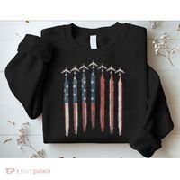 B-52 Stratofortress Bomber Airplane USA Patriotic Flag Sweatshirt thumb 2