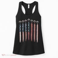 B-52 Stratofortress Bomber Airplane USA Patriotic Flag Women's Tank Top thumb 0