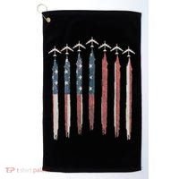B-52 Stratofortress Bomber Airplane USA Patriotic Flag Golf Towel thumb 0