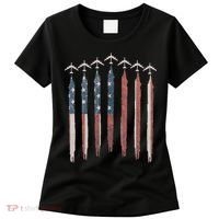B-52 Stratofortress Bomber Airplane USA Patriotic Flag Women's T-Shirt thumb 0