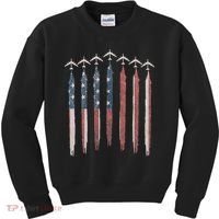 B-52 Stratofortress Bomber Airplane USA Patriotic Flag Kids Sweatshirt thumb 0