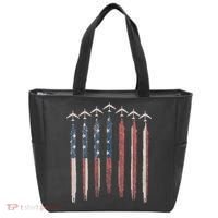 B-52 Stratofortress Bomber Airplane USA Patriotic Flag Tote Bag thumb 0
