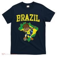 Brazil Soccer Boy Brazilian Football Dabbing T-Shirt thumb 0
