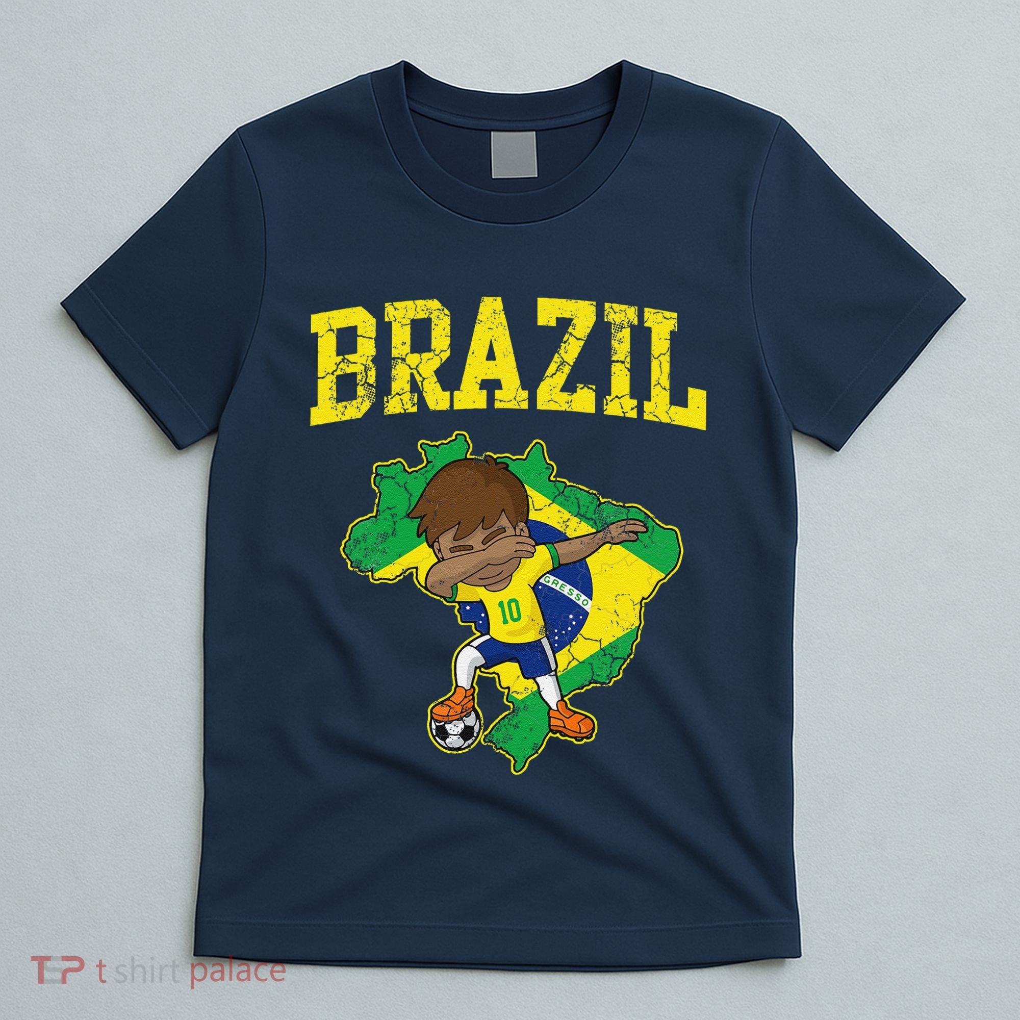 Brazil Soccer Boy Brazilian Football Dabbing T-Shirt