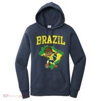 Brazil Soccer Boy Brazilian Football Dabbing Women's Hoodie thumb 0