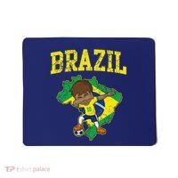 Brazil Soccer Boy Brazilian Football Dabbing Mousepad thumb 0