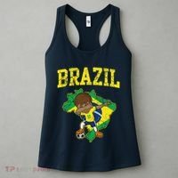Brazil Soccer Boy Brazilian Football Dabbing Women's Tank Top thumb 3