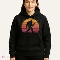 Bigfoot Surfing Beach Vacation Retro Surfboard Surf Shaka Hoodie thumb 5