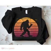 Bigfoot Surfing Beach Vacation Retro Surfboard Surf Shaka Sweatshirt thumb 2