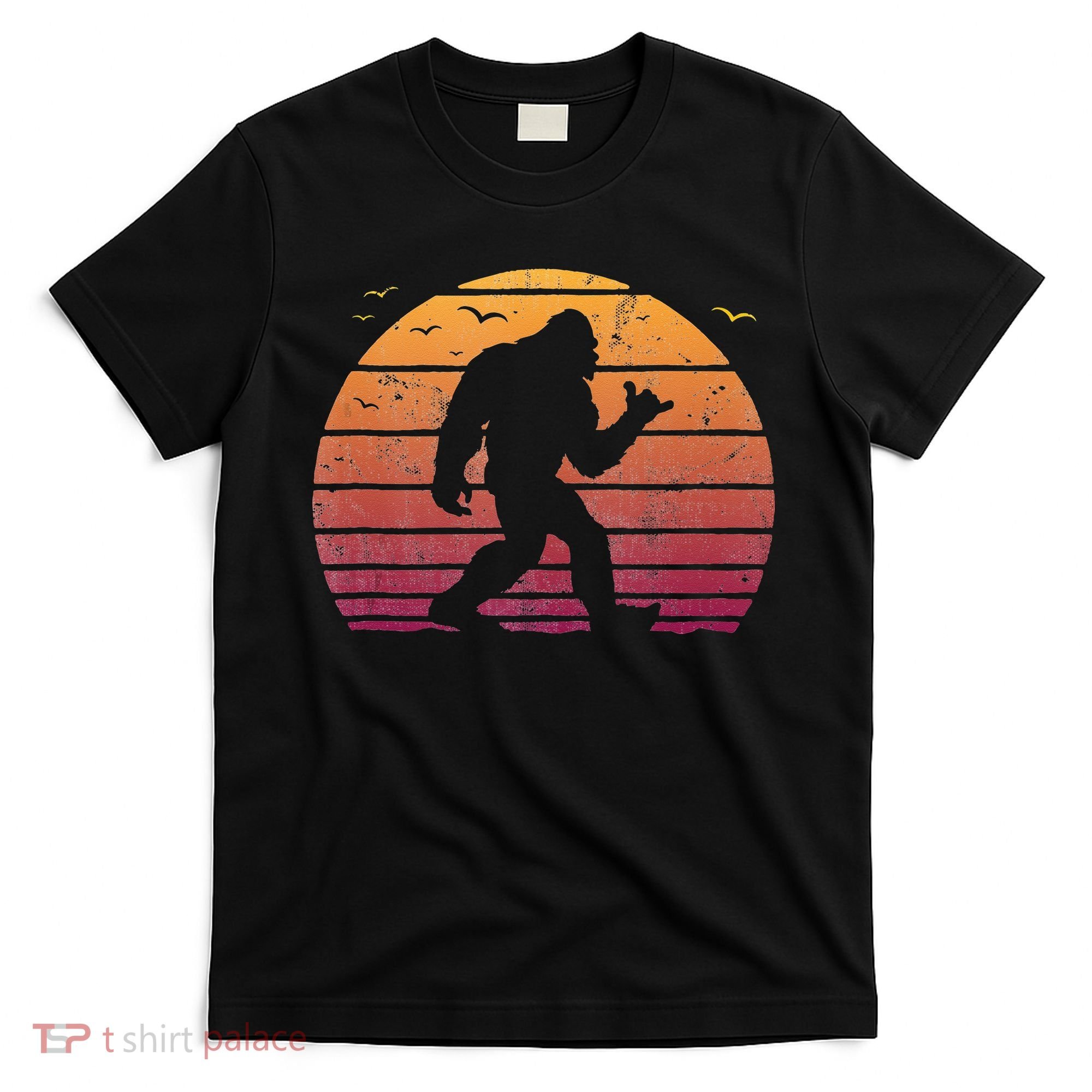 Bigfoot Surfing Beach Vacation Retro Surfboard Surf Shaka T-Shirt