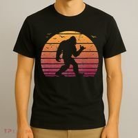 Bigfoot Surfing Beach Vacation Retro Surfboard Surf Shaka T-Shirt thumb 3
