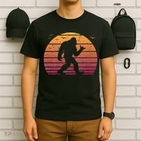 Bigfoot Surfing Beach Vacation Retro Surfboard Surf Shaka T-Shirt thumb 6