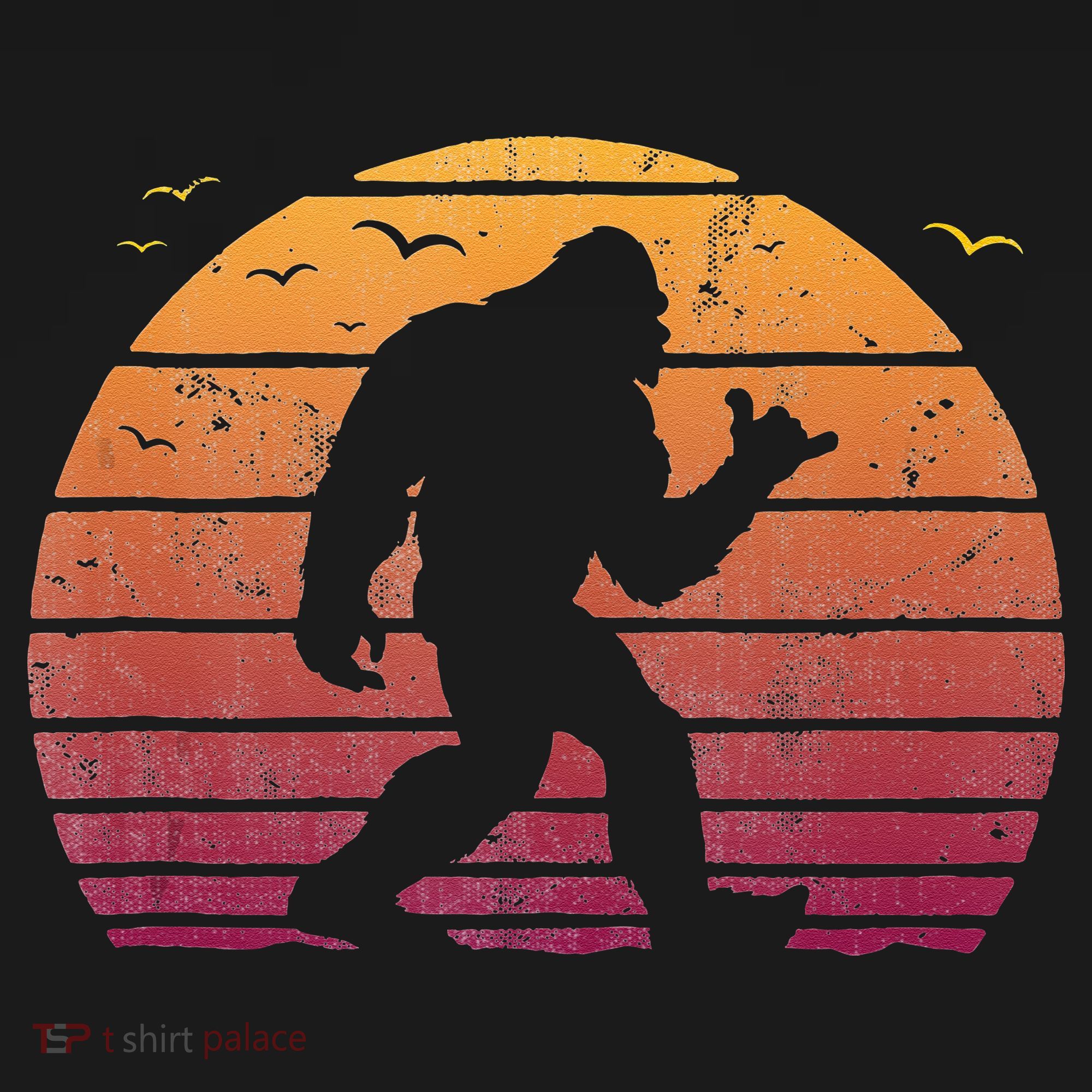 Bigfoot Surfing Beach Vacation Retro Surfboard Surf Shaka T-Shirt