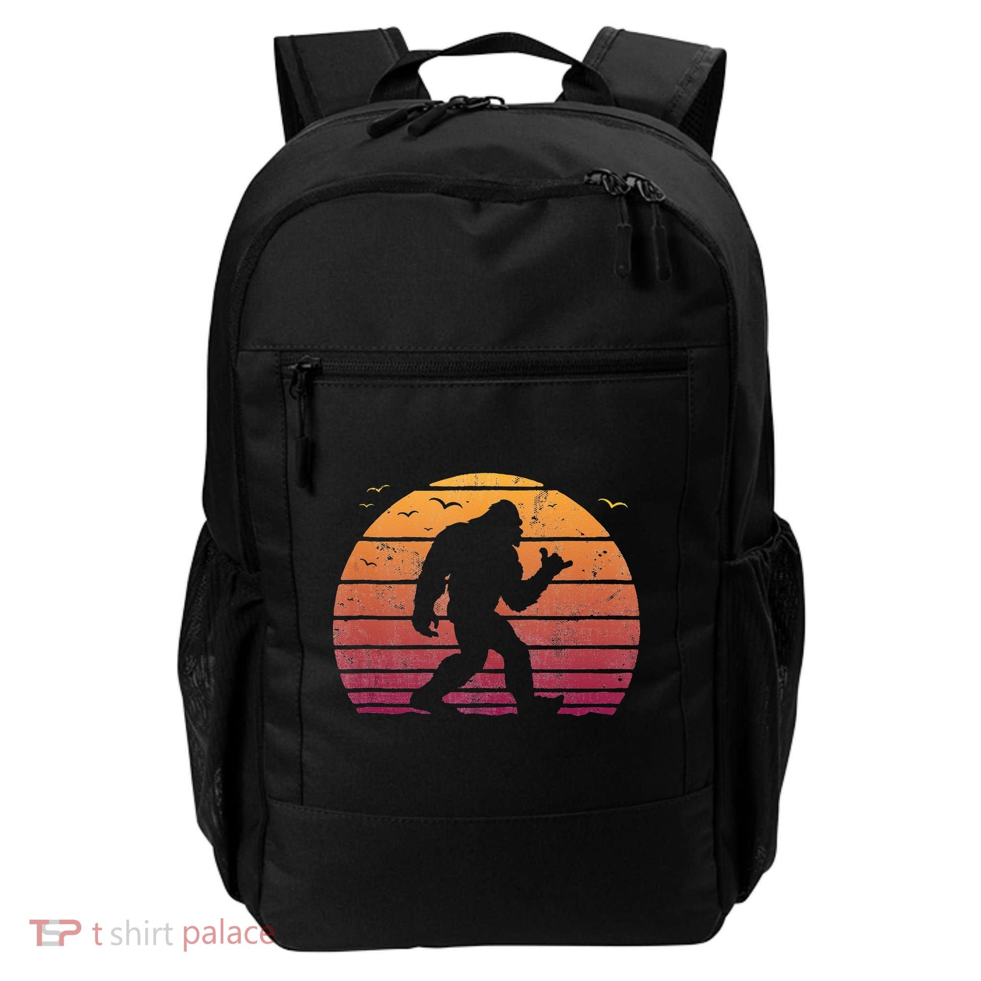 Bigfoot Surfing Beach Vacation Retro Surfboard Surf Shaka Backpack