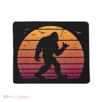 Bigfoot Surfing Beach Vacation Retro Surfboard Surf Shaka Mousepad thumb 0