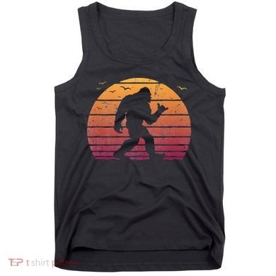 Bigfoot Surfing Beach Vacation Retro Surfboard Surf Shaka Tank Top