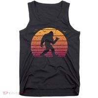 Bigfoot Surfing Beach Vacation Retro Surfboard Surf Shaka Tank Top thumb 0