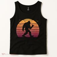 Bigfoot Surfing Beach Vacation Retro Surfboard Surf Shaka Tank Top thumb 2