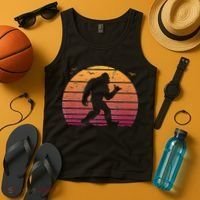 Bigfoot Surfing Beach Vacation Retro Surfboard Surf Shaka Tank Top thumb 4