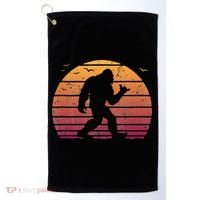 Bigfoot Surfing Beach Vacation Retro Surfboard Surf Shaka Golf Towel thumb 0