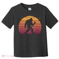 Bigfoot Surfing Beach Vacation Retro Surfboard Surf Shaka Toddler T-Shirt thumb 0