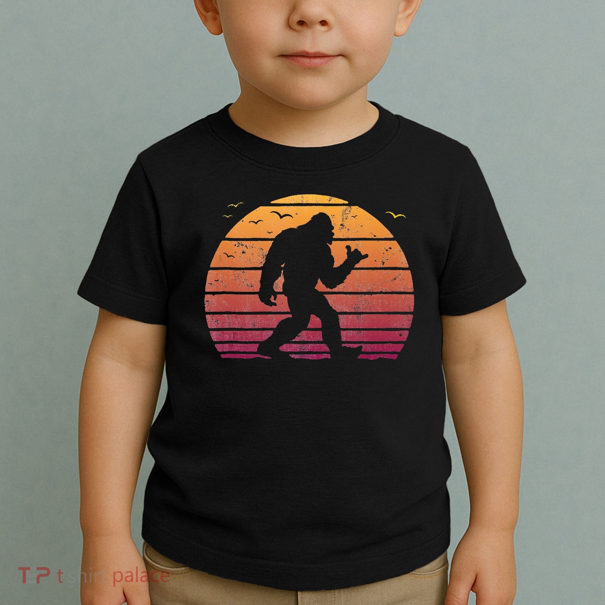 Bigfoot Surfing Beach Vacation Retro Surfboard Surf Shaka Toddler T-Shirt