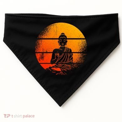 Buddha Statue Buddhist Meditate Sitting Buddha Gift USA-Made Doggie Bandana