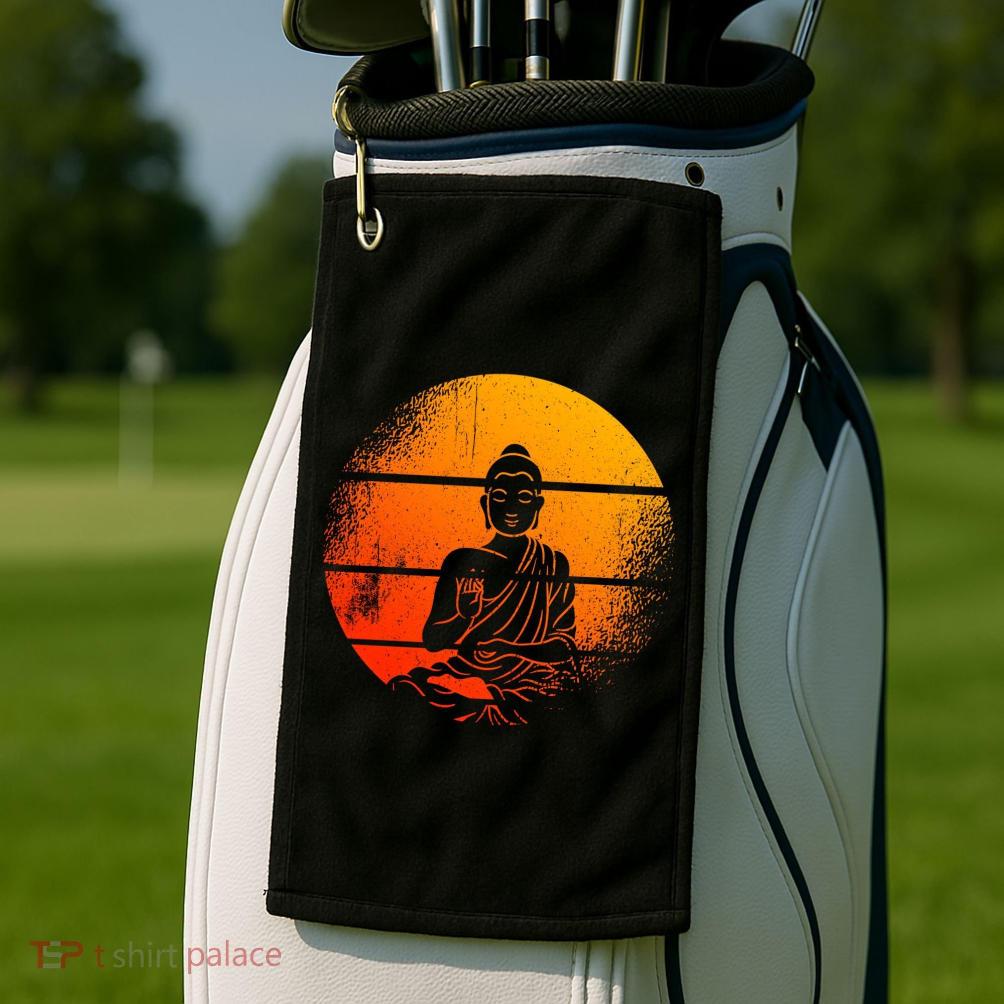 Buddha Statue Buddhist Meditate Sitting Buddha Gift Golf Towel