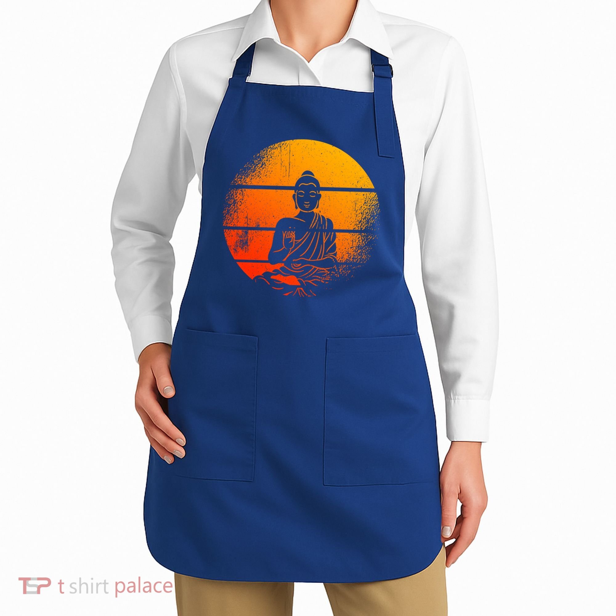 Buddha Statue Buddhist Meditate Sitting Buddha Gift Apron