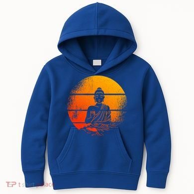 Buddha Statue Buddhist Meditate Sitting Buddha Gift Kids Hoodie