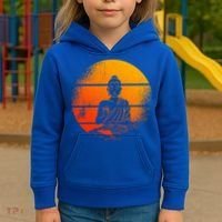 Buddha Statue Buddhist Meditate Sitting Buddha Gift Kids Hoodie thumb 3