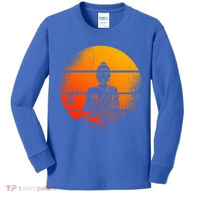 Buddha Statue Buddhist Meditate Sitting Buddha Gift Kids Long Sleeve Shirt