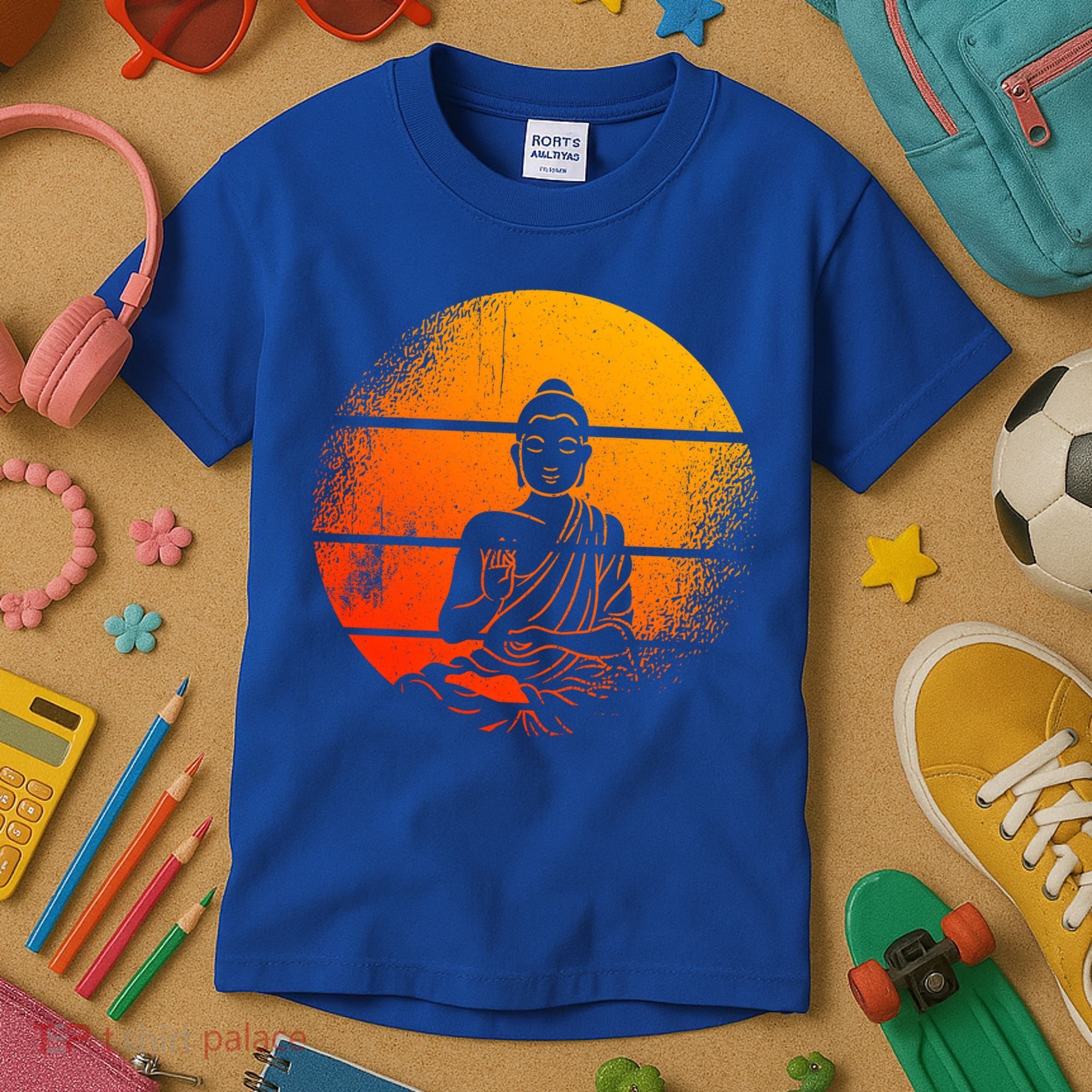 Buddha Statue Buddhist Meditate Sitting Buddha Gift Kids T-Shirt