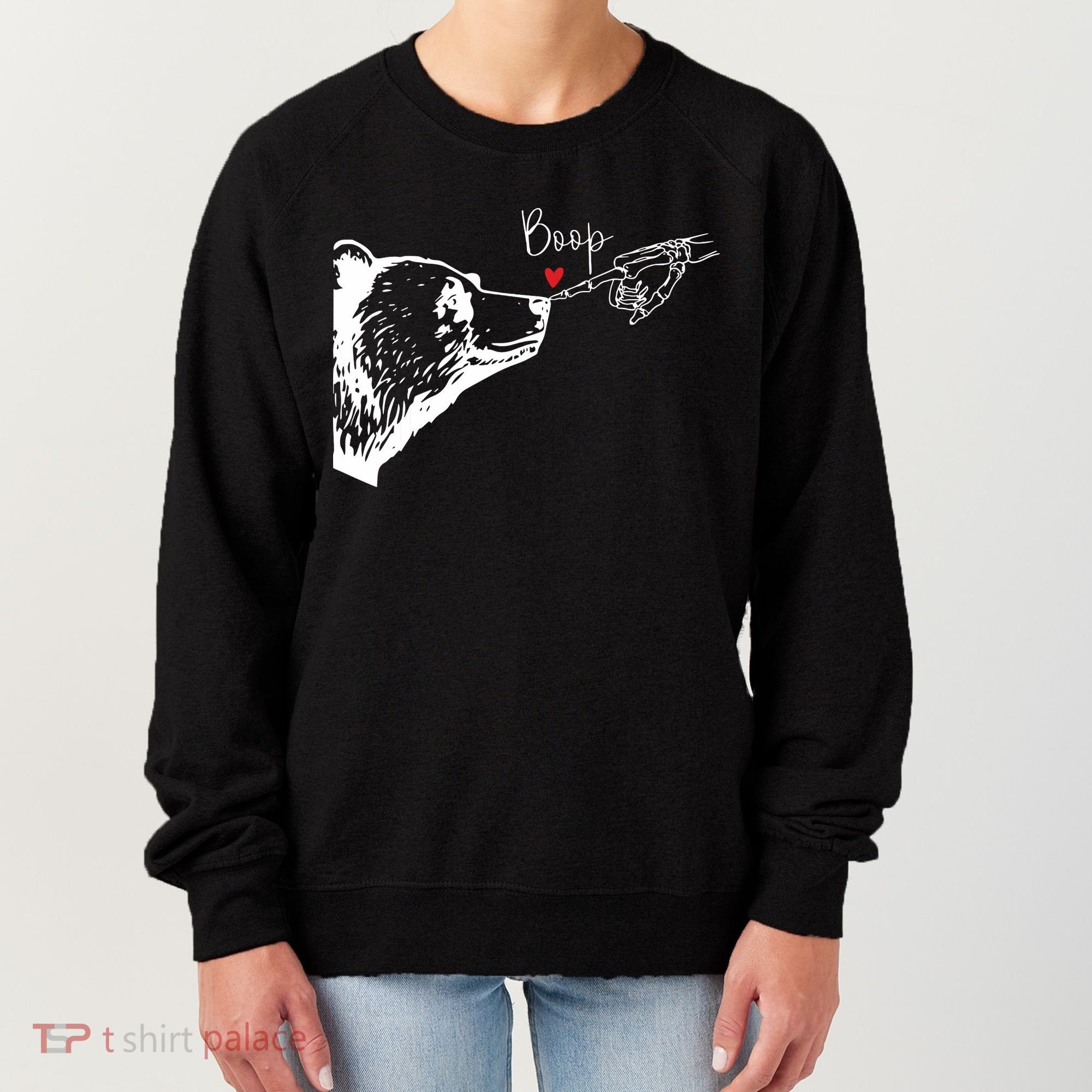 Bear Skeleton Boop Bear Funny Halloween Girl Women's Sweatshirt