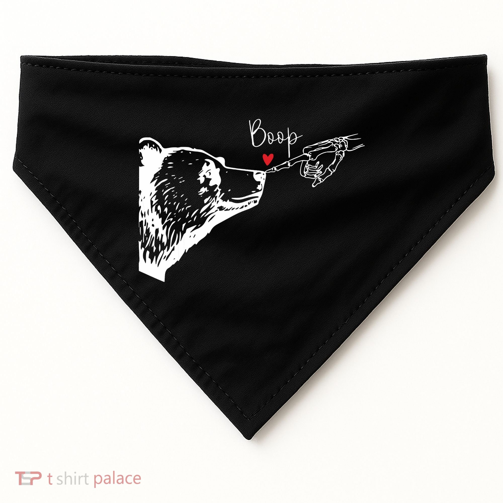 Bear Skeleton Boop Bear Funny Halloween Girl USA-Made Doggie Bandana