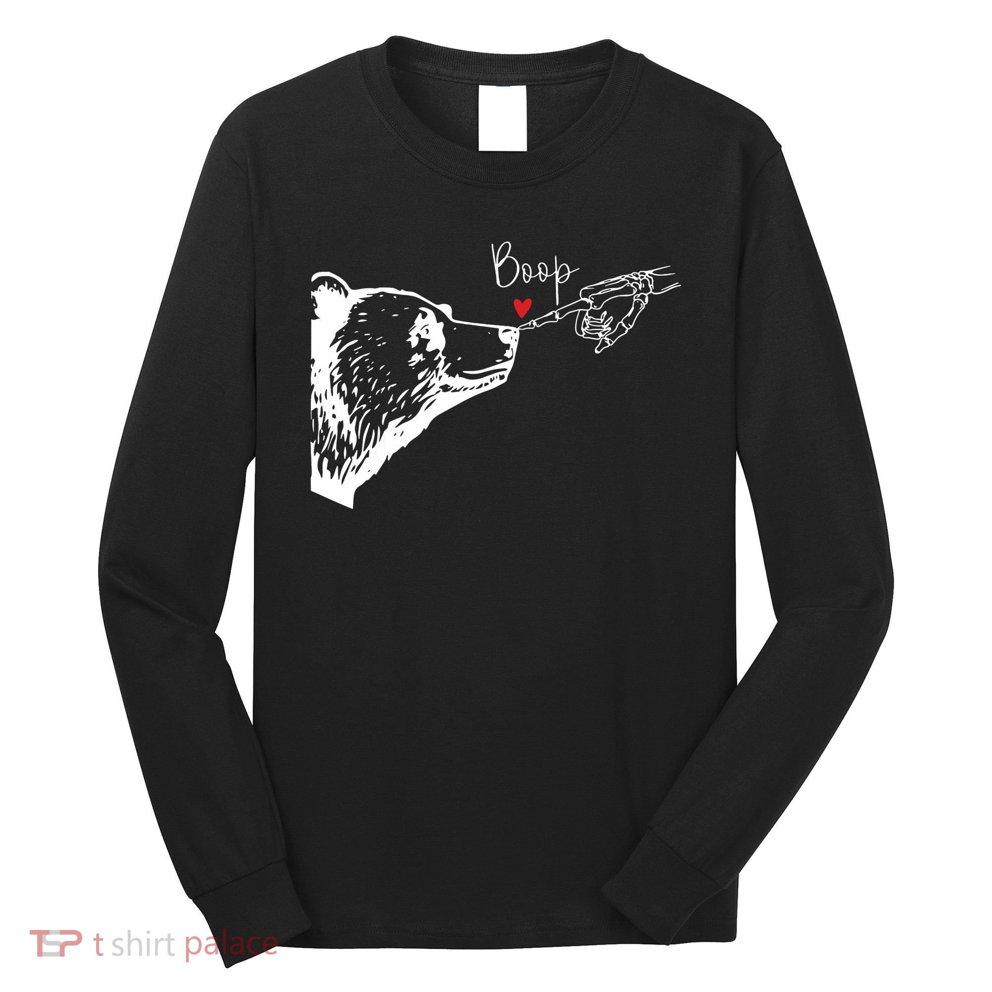 Bear Skeleton Boop Bear Funny Halloween Girl Long Sleeve Shirt