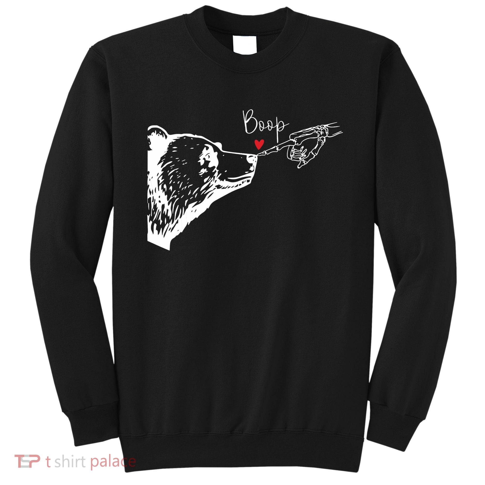 Bear Skeleton Boop Bear Funny Halloween Girl Sweatshirt