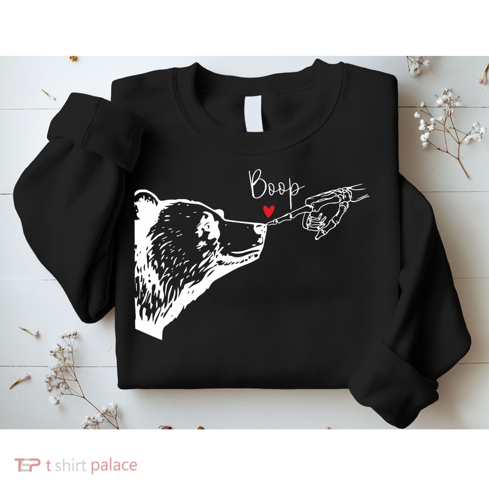 Bear Skeleton Boop Bear Funny Halloween Girl Sweatshirt