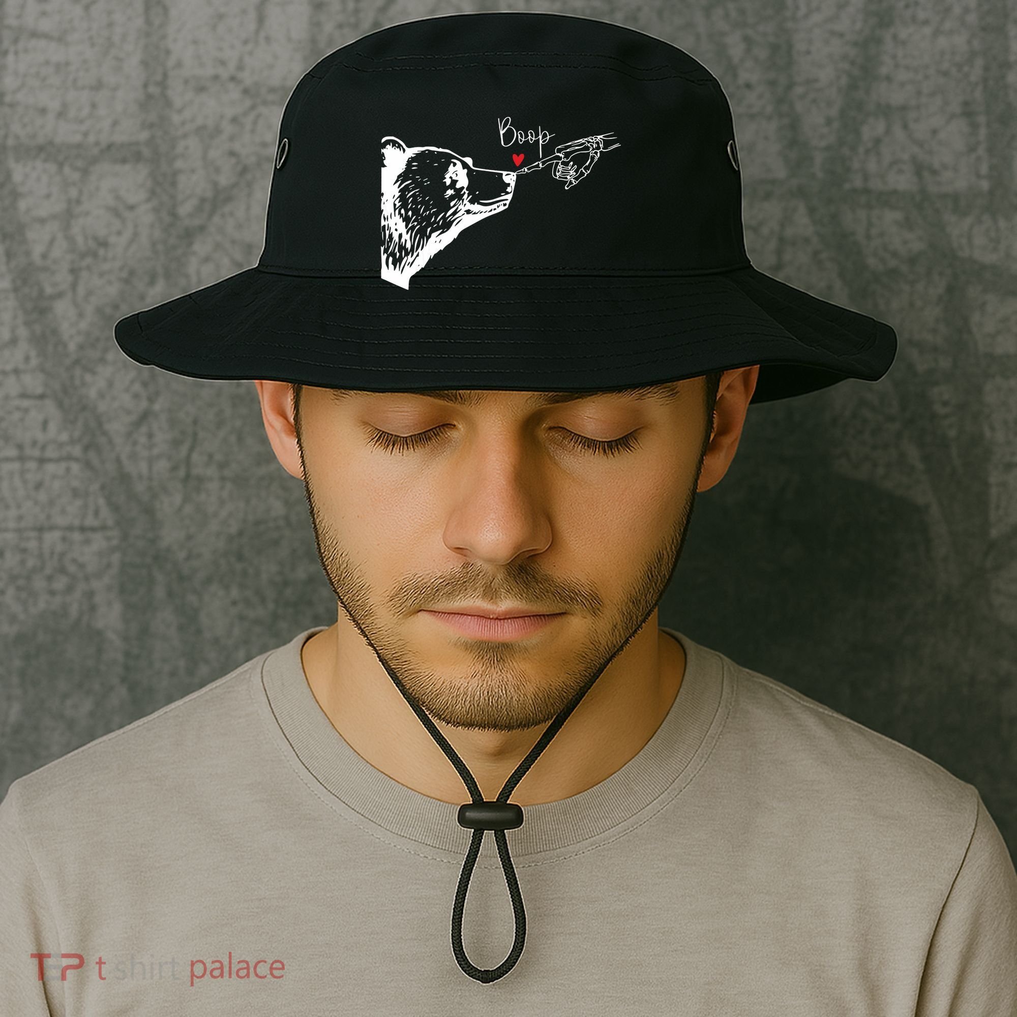 Bear Skeleton Boop Bear Funny Halloween Girl Bucket Hat