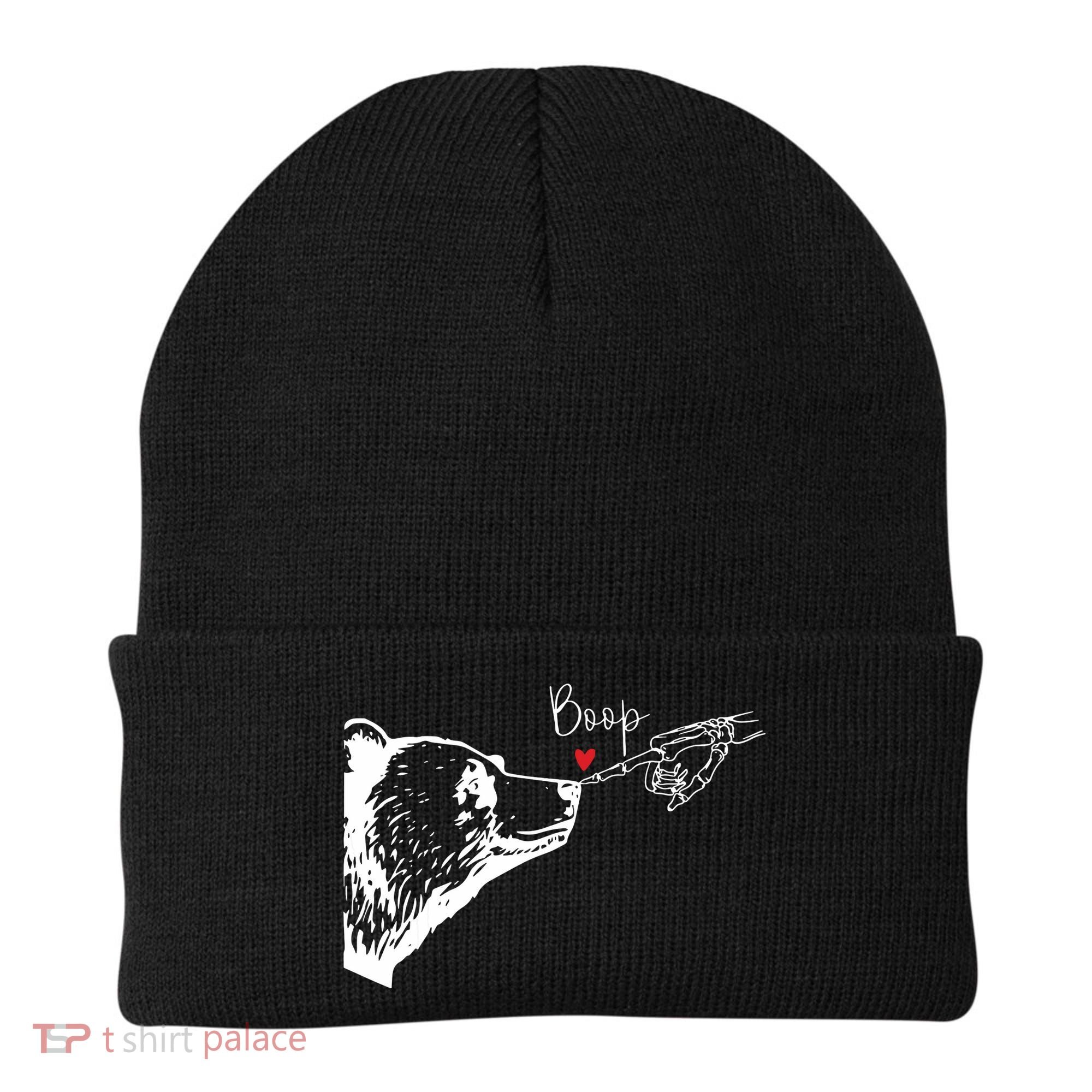 Bear Skeleton Boop Bear Funny Halloween Girl Beanie