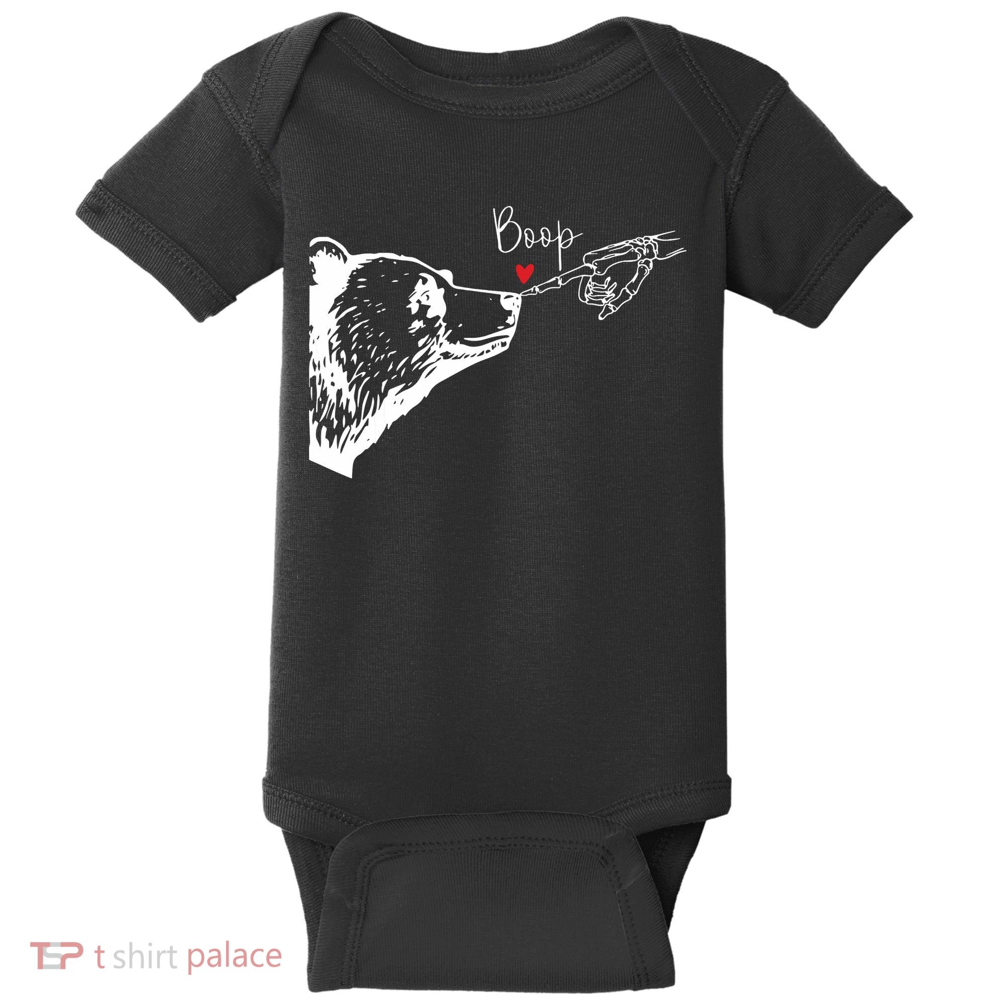 Bear Skeleton Boop Bear Funny Halloween Girl Baby Bodysuit